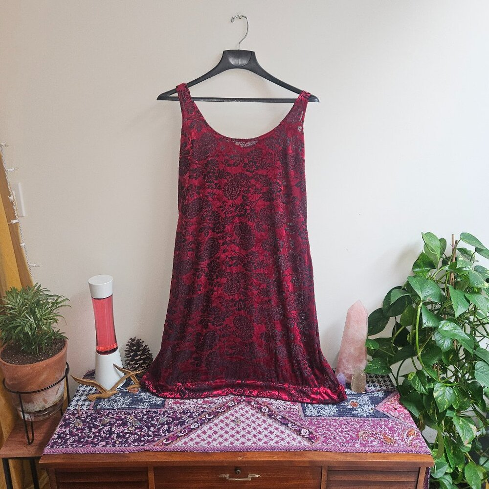Red Velvet Rose Dress XL